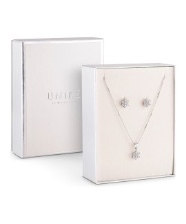 Unike Jewellery Classy Flower Joia Colar Brincos Set Mulher UK.PK.1202.0006