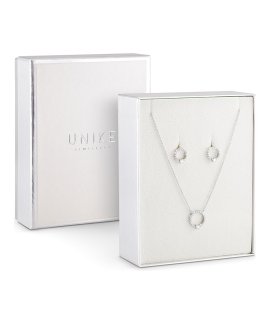 Unike Jewellery Classy and Chic Circle Joia Colar Brincos Set Mulher UK.PK.1206.0006