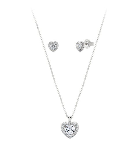 Unike Jewellery Classy Heart Joia Colar Brincos Set Mulher UK.PK.1206.0007