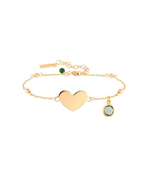 Unike Jewellery Fun Green Heart Joia Pulseira Mulher UK.PU.0117.0122