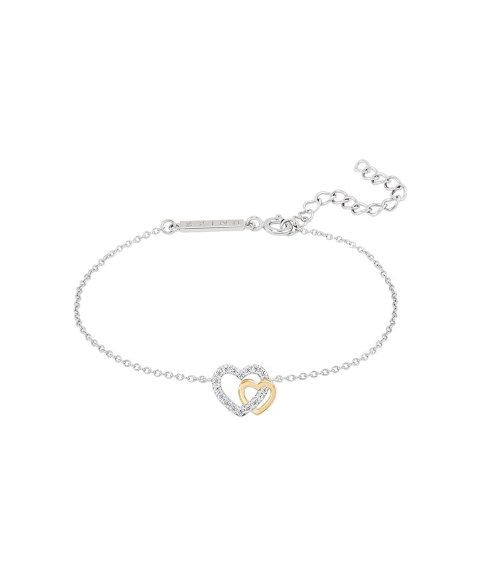 Unike Jewellery Classy Two Hearts Gold Joia Pulseira Mulher UK.PU.1204.0055