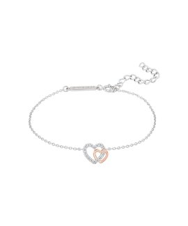 Unike Jewellery Classy Two Hearts Rose Gold Joia Pulseira Mulher UK.PU.1204.0056