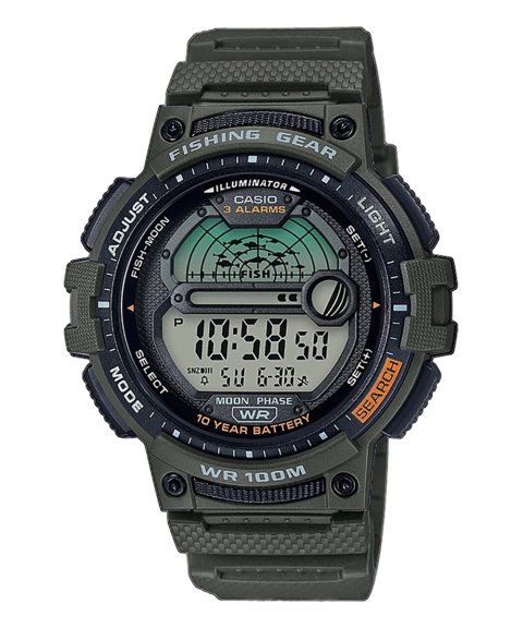 Casio Collection Fishing Gear Relógio Homem WS-1200H-3AVEF Casio Collection Fishing Gear Relógio Homem WS-1200H-3AVEF