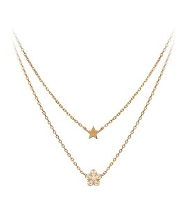 Vidal & Vidal Flower and Star Joia Colar Trendy Mulher X7630040