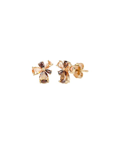 Vidal & Vidal Brown Zirconia Joia Brincos Flora Mulher X76852 Vidal & Vidal Brown Zirconia Joia Brincos Flora Mulher X76852