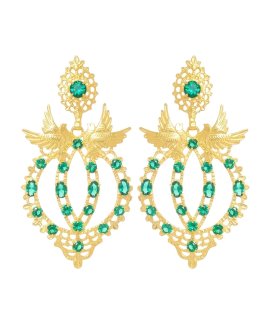 Portugal Jewels Ana Moura Rainha Pomba Esmeralda Joia Brincos Mulher XPB1282AM.ED_265