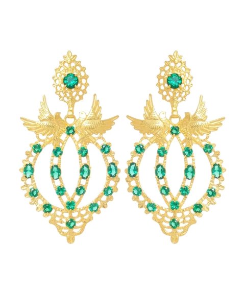 Portugal Jewels Ana Moura Rainha Pomba Esmeralda Joia Brincos Mulher XPB1282AM.ED_265