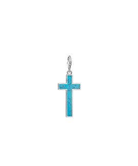 Thomas Sabo Turquoise Cross Joia Charm Mulher Y0021-404-17