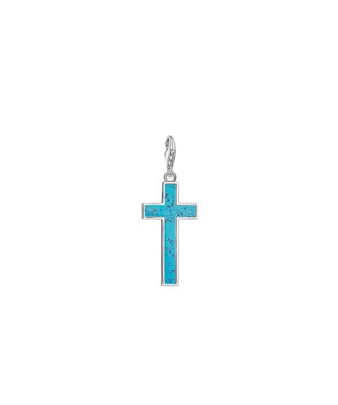 Thomas Sabo Turquoise Cross Joia Charm Mulher Y0021-404-17
