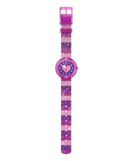Flik-Flak Stripy Glitter Relógio Menina ZFPNP127