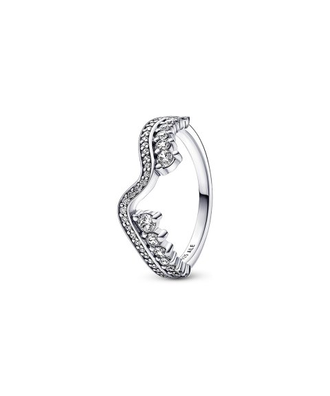 Pandora Sparkling Asymmetric Wave Joia Anel Mulher 192543C01 - Pereirinha