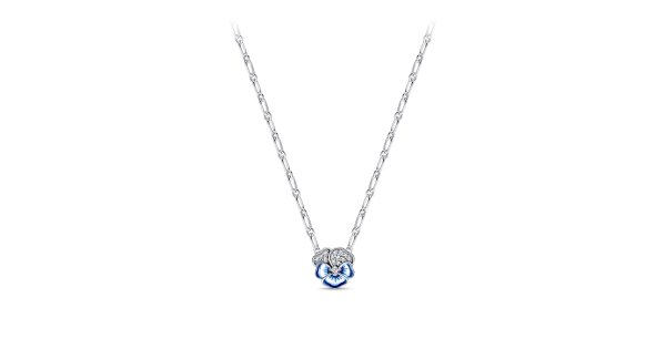 Pandora Blue Pansy Flower Joia Colar Mulher 390770C01-50 - Pereirinha