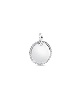 Pandora Engravable Round Tag Joia Conta Pendente Colar Medalha Mulher ...