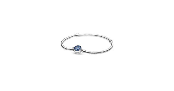 Pandora Moments Sparkling Blue Disc Snake Joia Pulseira Mulher ...