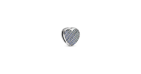 Pandora Reflexions Blue Pavé Heart Joia Conta Clip Mulher 799346C01 ...
